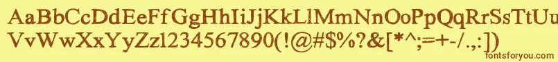 HandScribbleSketchTimes Font – Brown Fonts on Yellow Background