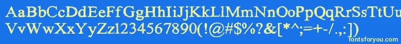 HandScribbleSketchTimes Font – Yellow Fonts on Blue Background