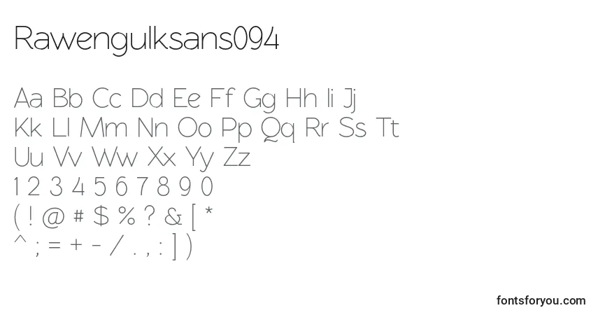 A fonte Rawengulksans094 – alfabeto, números, caracteres especiais