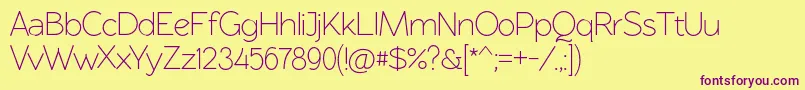 Rawengulksans094 Font – Purple Fonts on Yellow Background