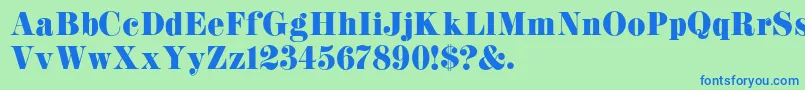 フォントK22Didoni – 青い文字は緑の背景です。