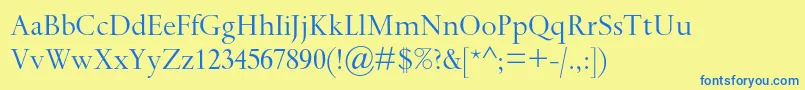 fuente Spectrummtstd – Fuentes Azules Sobre Fondo Amarillo