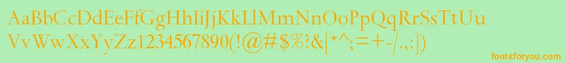 Spectrummtstd-Schriftart – Orangefarbene Schriften auf grünem Hintergrund