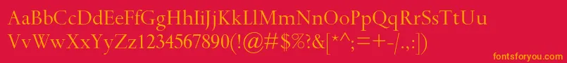 フォントSpectrummtstd – 赤い背景にオレンジの文字