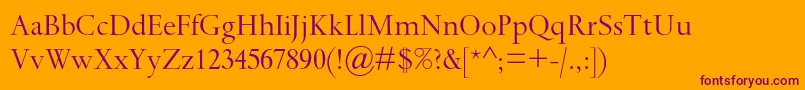 Spectrummtstd Font – Purple Fonts on Orange Background