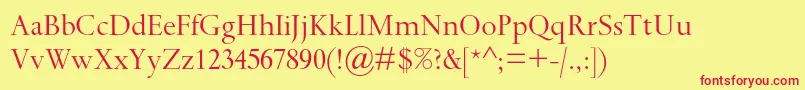 Spectrummtstd Font – Red Fonts on Yellow Background