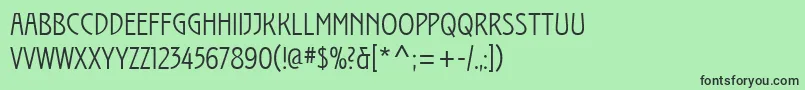 フォントIzisOne – 緑の背景に黒い文字