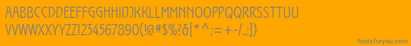 フォントIzisOne – オレンジの背景に灰色の文字