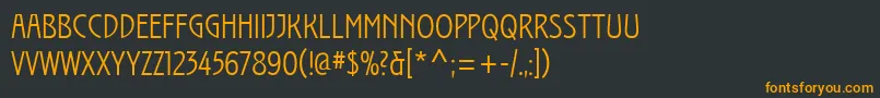 フォントIzisOne – 黒い背景にオレンジの文字