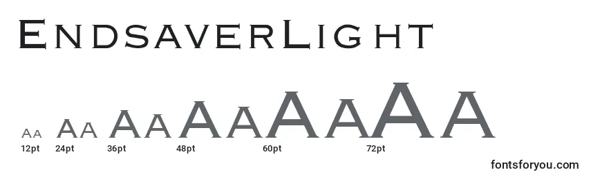 Размеры шрифта EndsaverLight