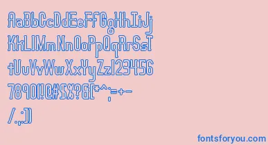 LucidTypeBOutlineBrk font – Blue Fonts On Pink Background