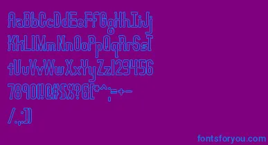 LucidTypeBOutlineBrk font – Blue Fonts On Purple Background