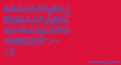 LucidTypeBOutlineBrk font – Blue Fonts On Red Background