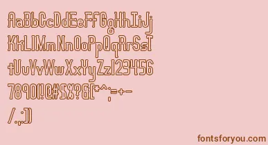 LucidTypeBOutlineBrk font – Brown Fonts On Pink Background