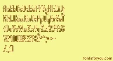 LucidTypeBOutlineBrk font – Brown Fonts On Yellow Background