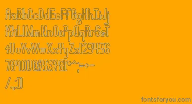 LucidTypeBOutlineBrk font – Gray Fonts On Orange Background