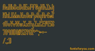 LucidTypeBOutlineBrk font – Orange Fonts On Black Background
