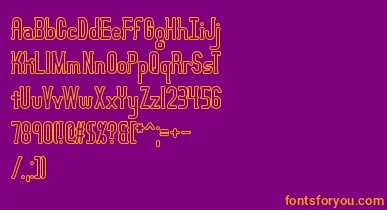 LucidTypeBOutlineBrk font – Orange Fonts On Purple Background