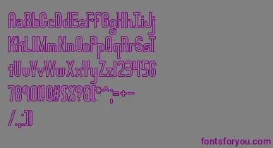 LucidTypeBOutlineBrk font – Purple Fonts On Gray Background