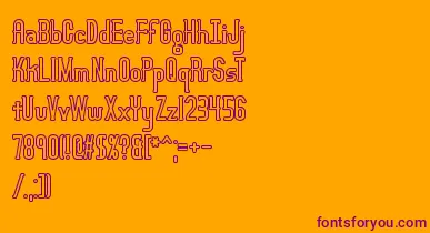 LucidTypeBOutlineBrk font – Purple Fonts On Orange Background