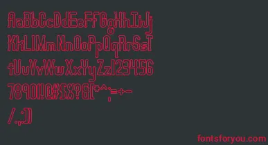 LucidTypeBOutlineBrk font – Red Fonts On Black Background