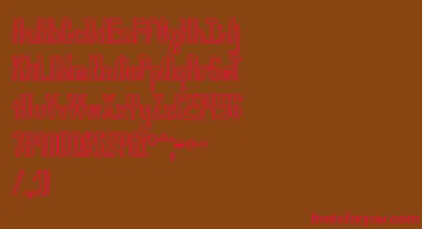 LucidTypeBOutlineBrk font – Red Fonts On Brown Background