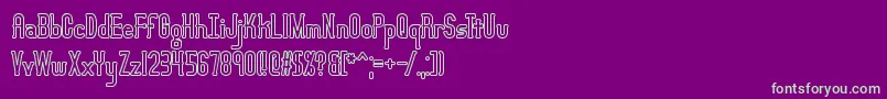 LucidTypeBOutlineBrk Font – Green Fonts on Purple Background