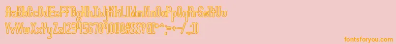 LucidTypeBOutlineBrk-Schriftart – Orangefarbene Schriften auf rosa Hintergrund