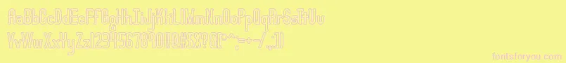 Fonte LucidTypeBOutlineBrk – fontes rosa em um fundo amarelo
