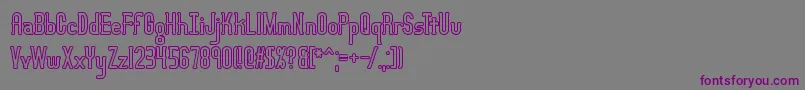 フォントLucidTypeBOutlineBrk – 紫色のフォント、灰色の背景
