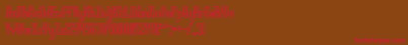 LucidTypeBOutlineBrk Font – Red Fonts on Brown Background