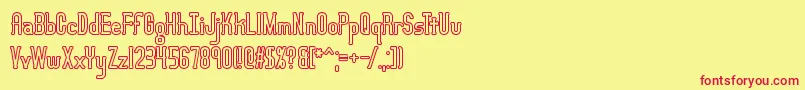 Шрифт LucidTypeBOutlineBrk – красные шрифты на жёлтом фоне