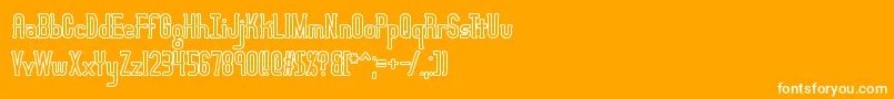 LucidTypeBOutlineBrk-Schriftart – Weiße Schriften auf orangefarbenem Hintergrund