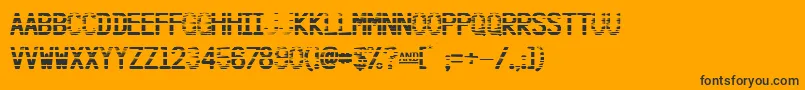 HangarStriped-Schriftart – Schwarze Schriften auf orangefarbenem Hintergrund