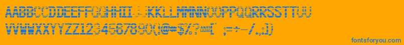 HangarStriped Font – Blue Fonts on Orange Background