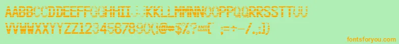 HangarStriped Font – Orange Fonts on Green Background