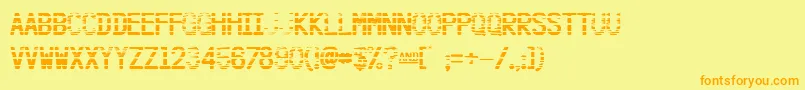 HangarStriped Font – Orange Fonts on Yellow Background