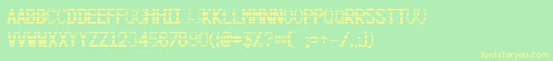 HangarStriped Font – Yellow Fonts on Green Background