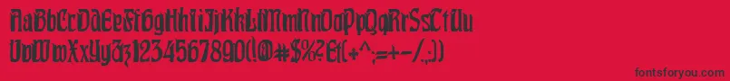 フォントPittoreskCondensed – 赤い背景に黒い文字