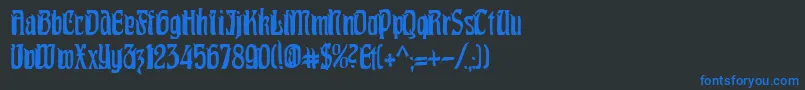 PittoreskCondensed Font – Blue Fonts on Black Background