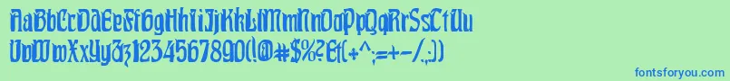 Шрифт PittoreskCondensed – синие шрифты на зелёном фоне