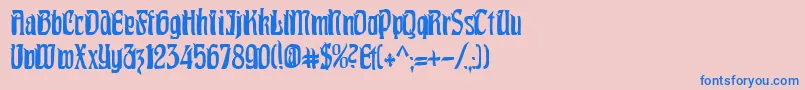 Fonte PittoreskCondensed – fontes azuis em um fundo rosa
