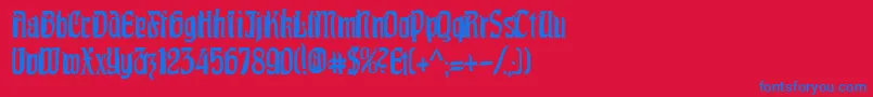 PittoreskCondensed Font – Blue Fonts on Red Background