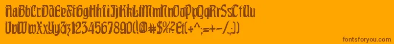 PittoreskCondensed Font – Brown Fonts on Orange Background