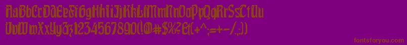 PittoreskCondensed-fontti – ruskeat fontit violetilla taustalla
