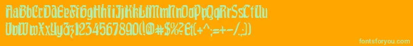 PittoreskCondensed Font – Green Fonts on Orange Background