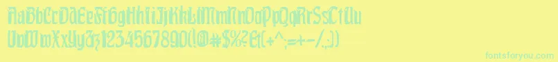 PittoreskCondensed-fontti – vihreät fontit keltaisella taustalla