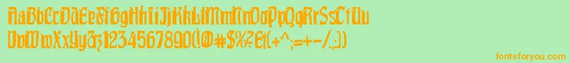 PittoreskCondensed Font – Orange Fonts on Green Background