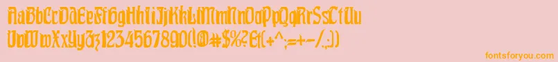 PittoreskCondensed Font – Orange Fonts on Pink Background