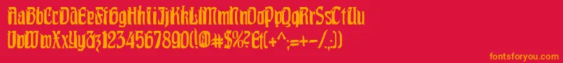 PittoreskCondensed Font – Orange Fonts on Red Background